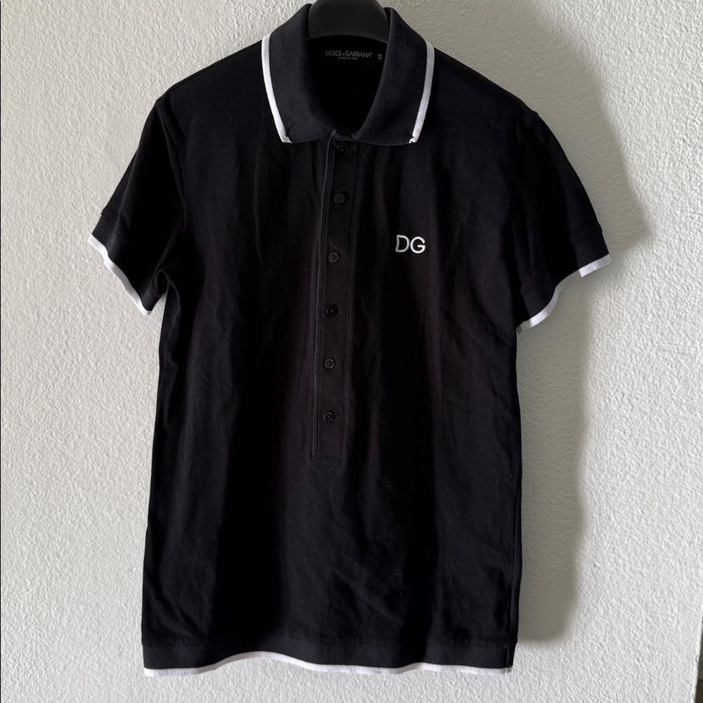 Dolce & Gabbana Black Polo Shirt Men’s Size 48 M Logo Designer Classic